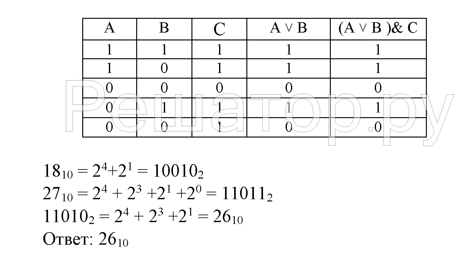 Задание 85 Даны три числа А=1100(2), В=18(10), С=27(10) Информатика Босова Рабочая тетрадь 1 часть