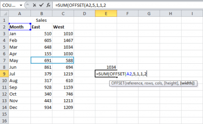 Функция СМЕЩ в Excel - Информационные технологии