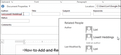 Как добавлять и удалять авторов документа в Microsoft Office - Информационные технологии - Информатика
