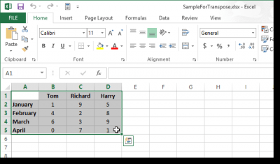 Как поменять местами (транспонировать) строки и столбцы в Excel 2013 - Информационные технологии