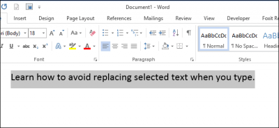 Как избежать удаления выделенного текста при вводе с клавиатуры в Word 2013 - Информационные технологии - Информатика