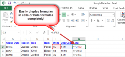 Как показать формулы в ячейках или полностью скрыть их в Excel 2013 - Информационные технологии - Информатика