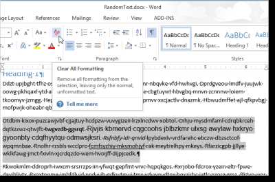 Как удалить все форматирование в выделенном фрагменте документа Word 2013 - Информационные технологии
