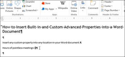 Как вставлять встроенные и пользовательские дополнительные свойства в документ Word - Информационные технологии - Информатика