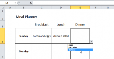 Планировщик питания в Excel - Информационные технологии - Информатика