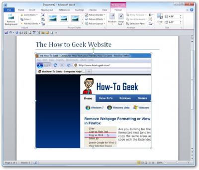 Как делать скриншоты в Word 2010? - Информационные технологии